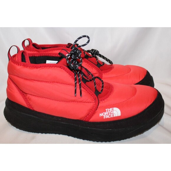 THE NORTH FACE MEN'S NSE CHUKKA SHOES SLIPPERS RED BLACK SZ 13 NEW - Picture 1 of 6